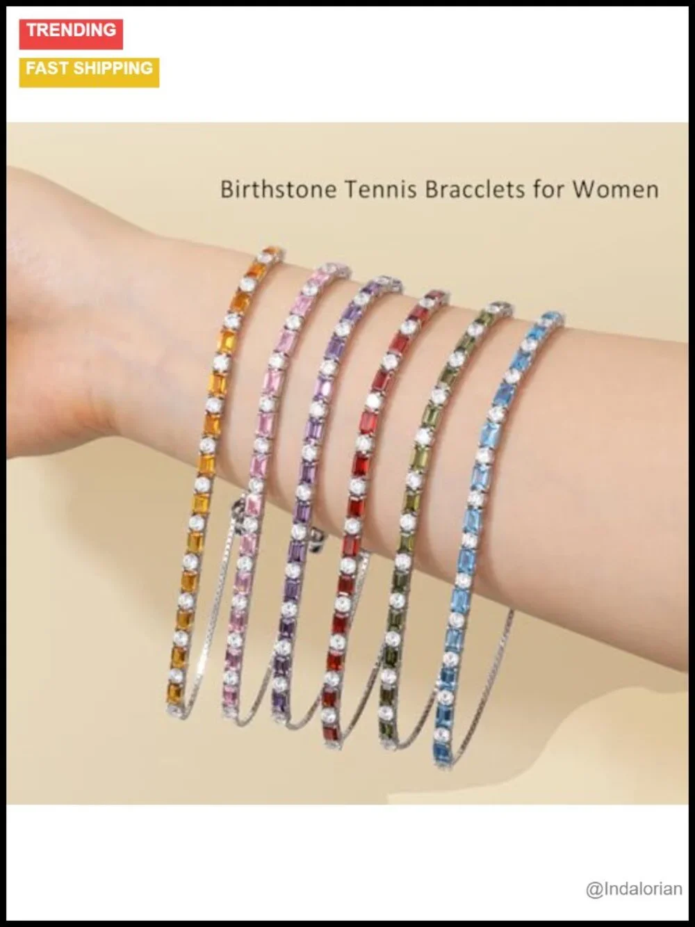 Sterling Silver Tennis Bracelet Adjustable 6-9\